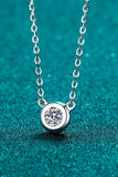 Moissanite Round Pendant Chain Necklace - Flyclothing LLC