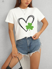 Heart Lucky Clover Short Sleeve T-Shirt - Flyclothing LLC