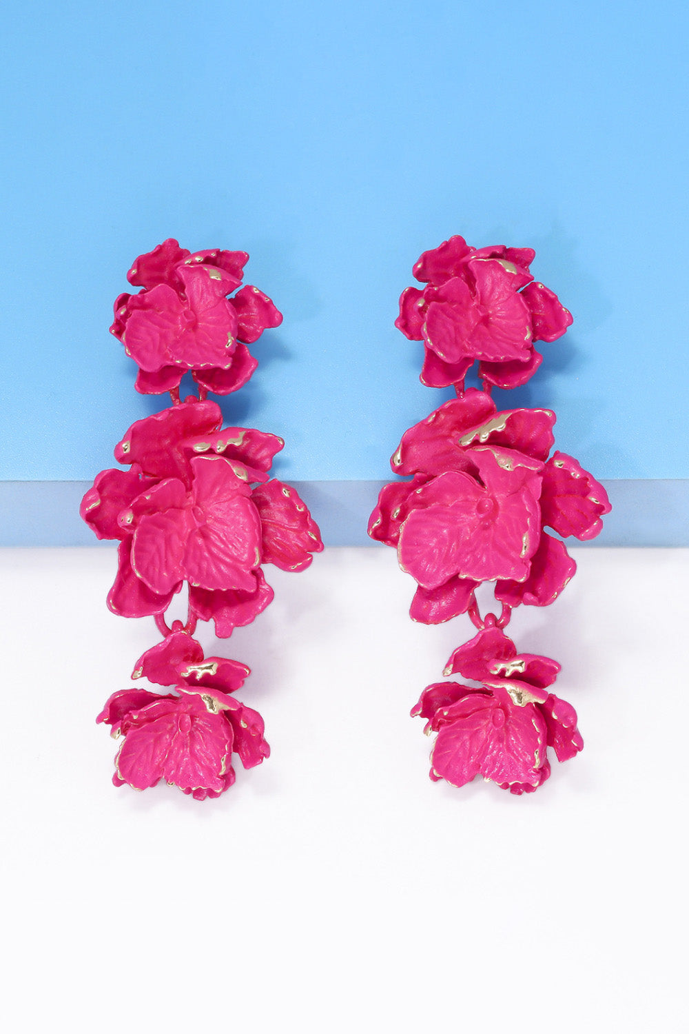 Flower Shape Zinc Alloy Dangle Earrings - Flyclothing LLC