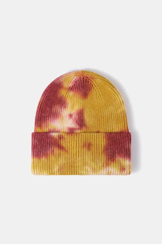 Tie-Dye Cuffed Rib-Knit Beanie Hat - Flyclothing LLC