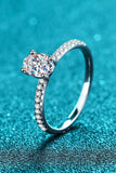 925 Sterling Silver Inlaid 1 Carat Moissanite Ring - Flyclothing LLC