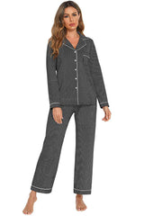 Collared Neck Loungewear Set with Pocket - Flyclothing LLC