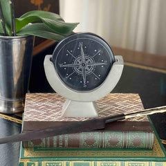 Compass Soapstone Sculpture, Dark Gray Stone - Flyclothing LLC