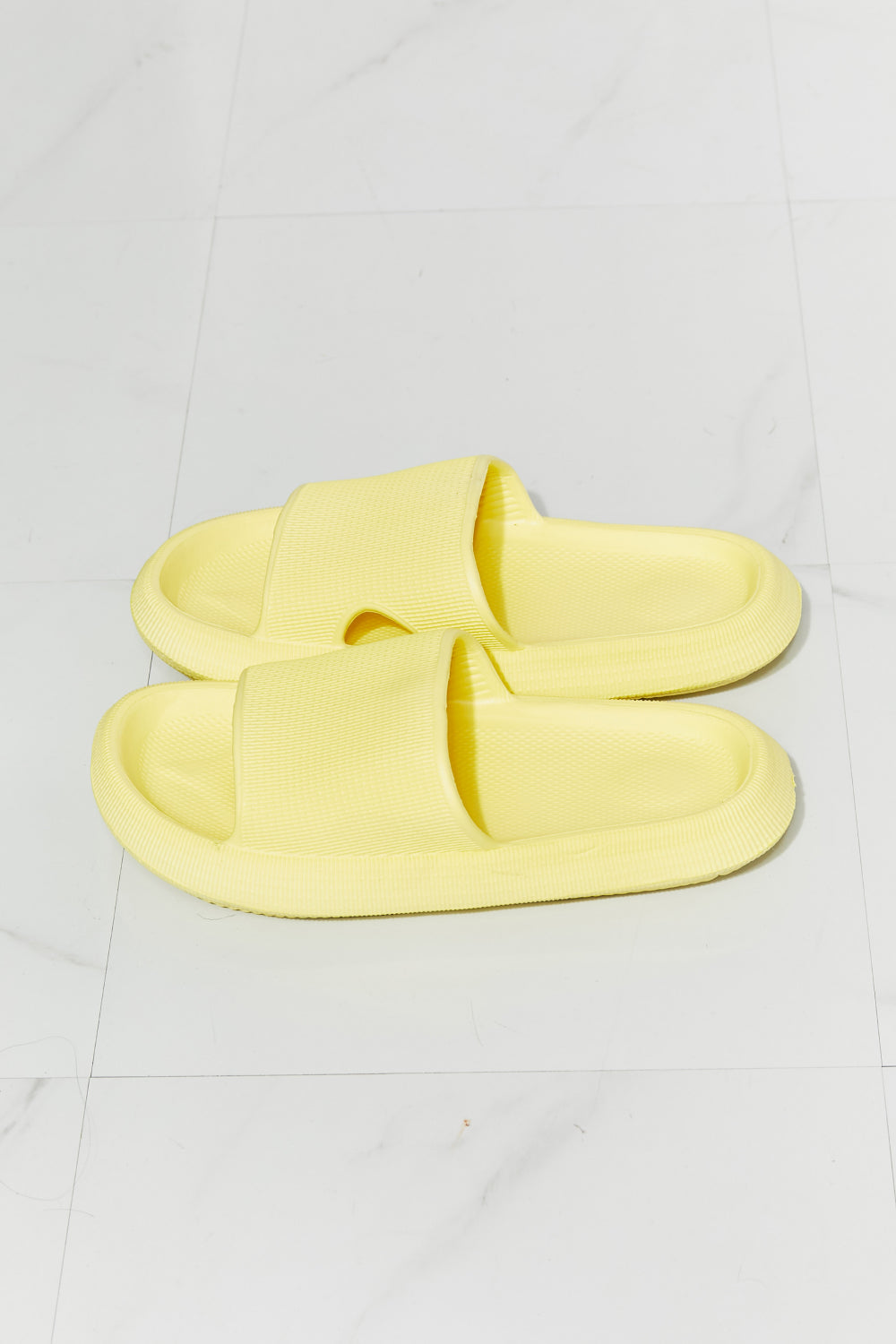 MMShoes Arms Around Me Open Toe Slide in Yellow - Flyclothing LLC