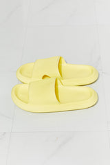 MMShoes Arms Around Me Open Toe Slide in Yellow - Flyclothing LLC