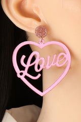 Heart Shape Acrylic Dangle Earrings - Flyclothing LLC