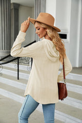 Long Sleeve Hooded Blouse - Flyclothing LLC