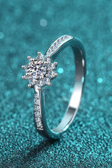 Moissanite Rhodium-Plated Snowflake Ring - Flyclothing LLC