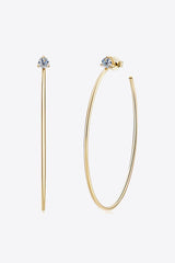 925 Sterling Silver Moissanite Hoop Earrings - Trendsi