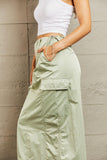 HYFVE Just In Time High Waisted Cargo Midi Skirt - Flyclothing LLC