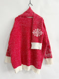 Christmas Element Round Neck Sweater and Scarf Set - Flyclothing LLC