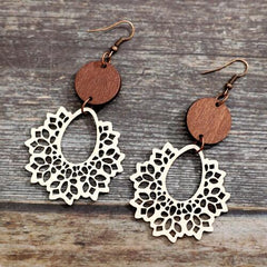 Geometric Cutout Dangle Earrings - Flyclothing LLC