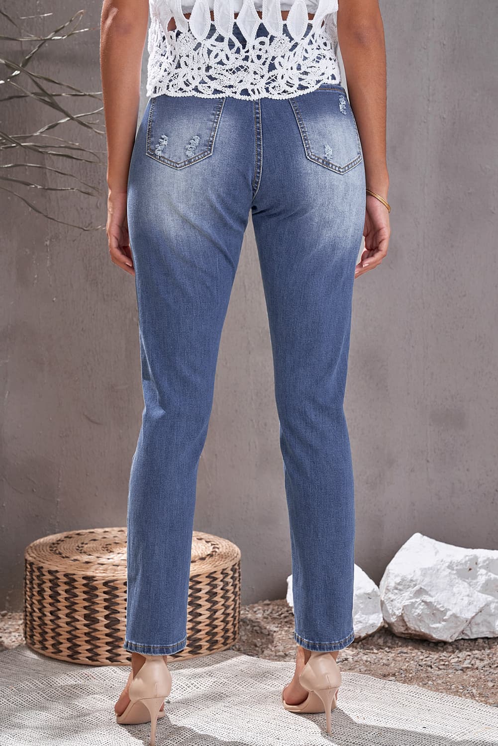 High Waist Loose Fit Ankle Slit Jeans – Flyclothing LLC