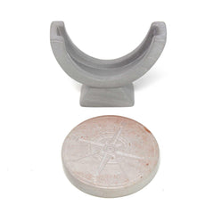 Compass Soapstone Sculpture, Light Gray Stone - Flyclothing LLC