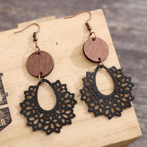 Geometric Cutout Dangle Earrings - Flyclothing LLC