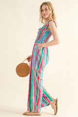 And The Why Full Size Striped Smocked Sleeveless Jumpsuit - Flyclothing LLC