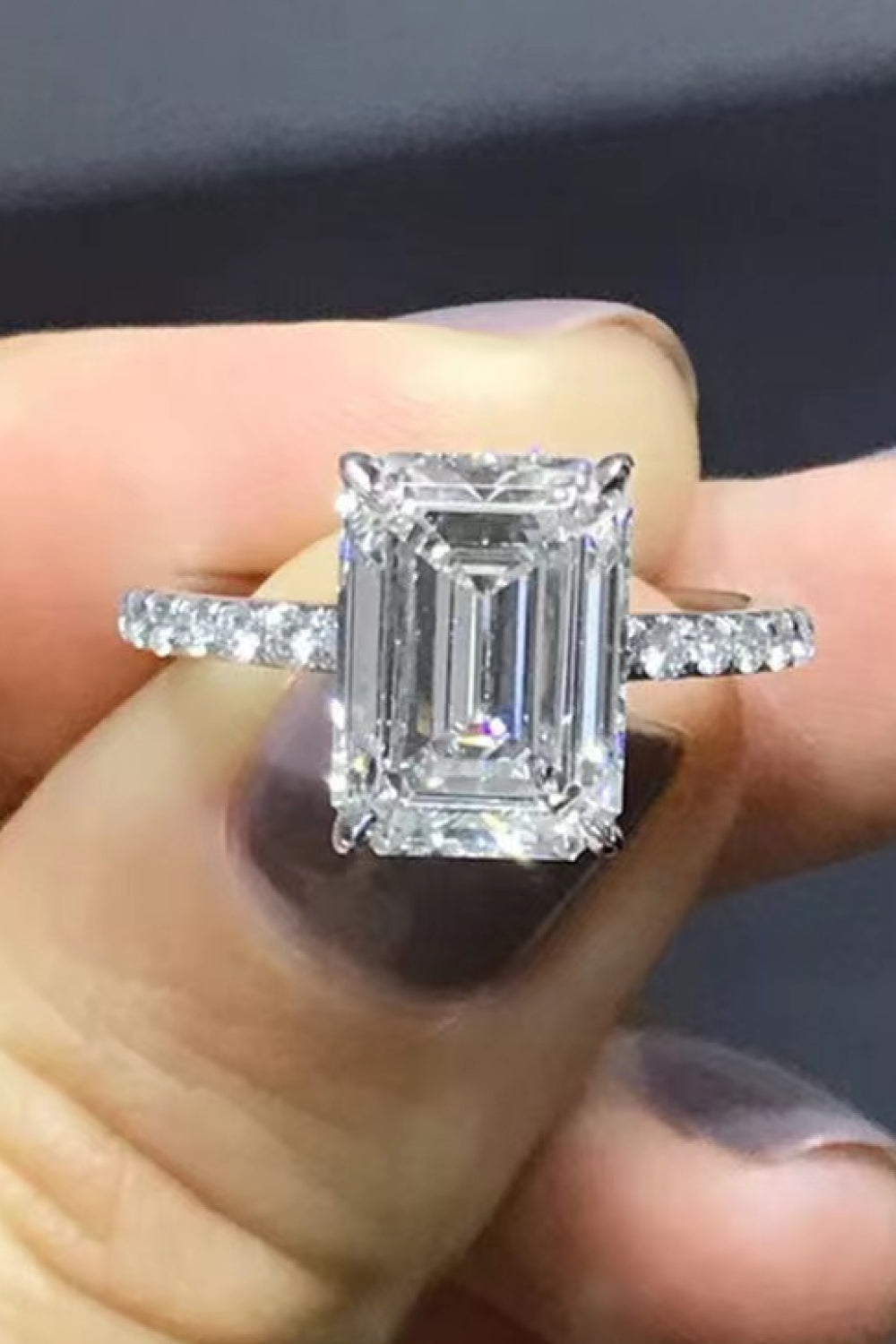 5 Carat Moissanite Side Stone Ring - Flyclothing LLC