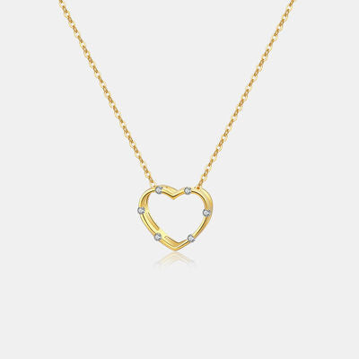 Heart Inlaid Zircon Spring Ring Closure Necklace - Flyclothing LLC