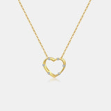 Heart Inlaid Zircon Spring Ring Closure Necklace - Flyclothing LLC