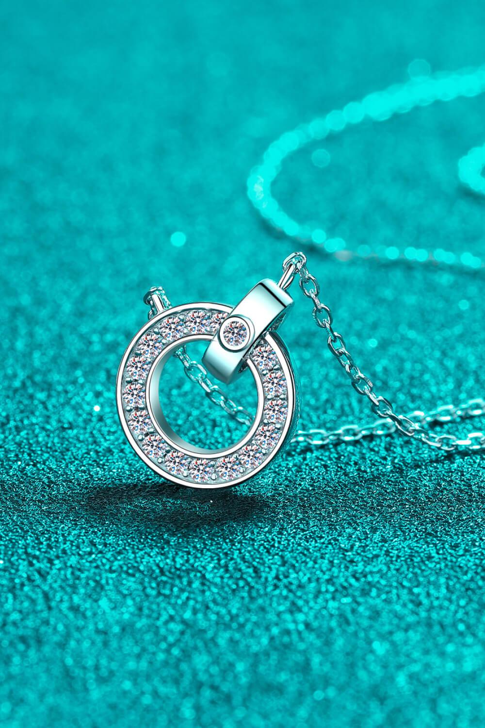 Moissanite Pendant Rhodium-Plated Necklace - Flyclothing LLC