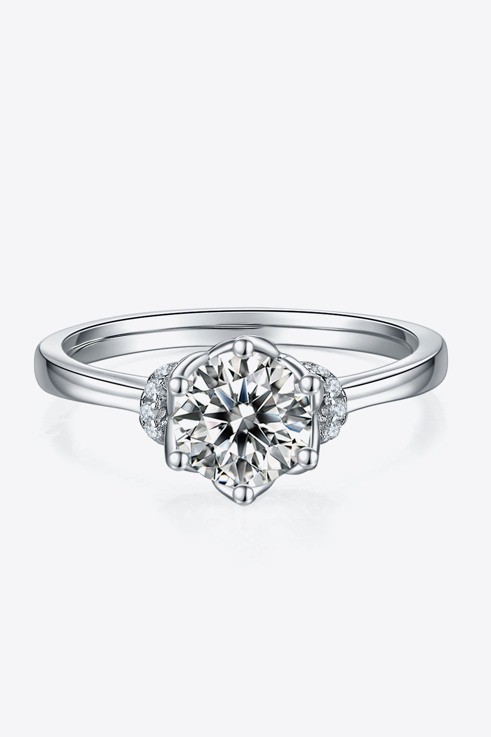 1 Carat Moissanite 925 Sterling Silver Ring - Flyclothing LLC