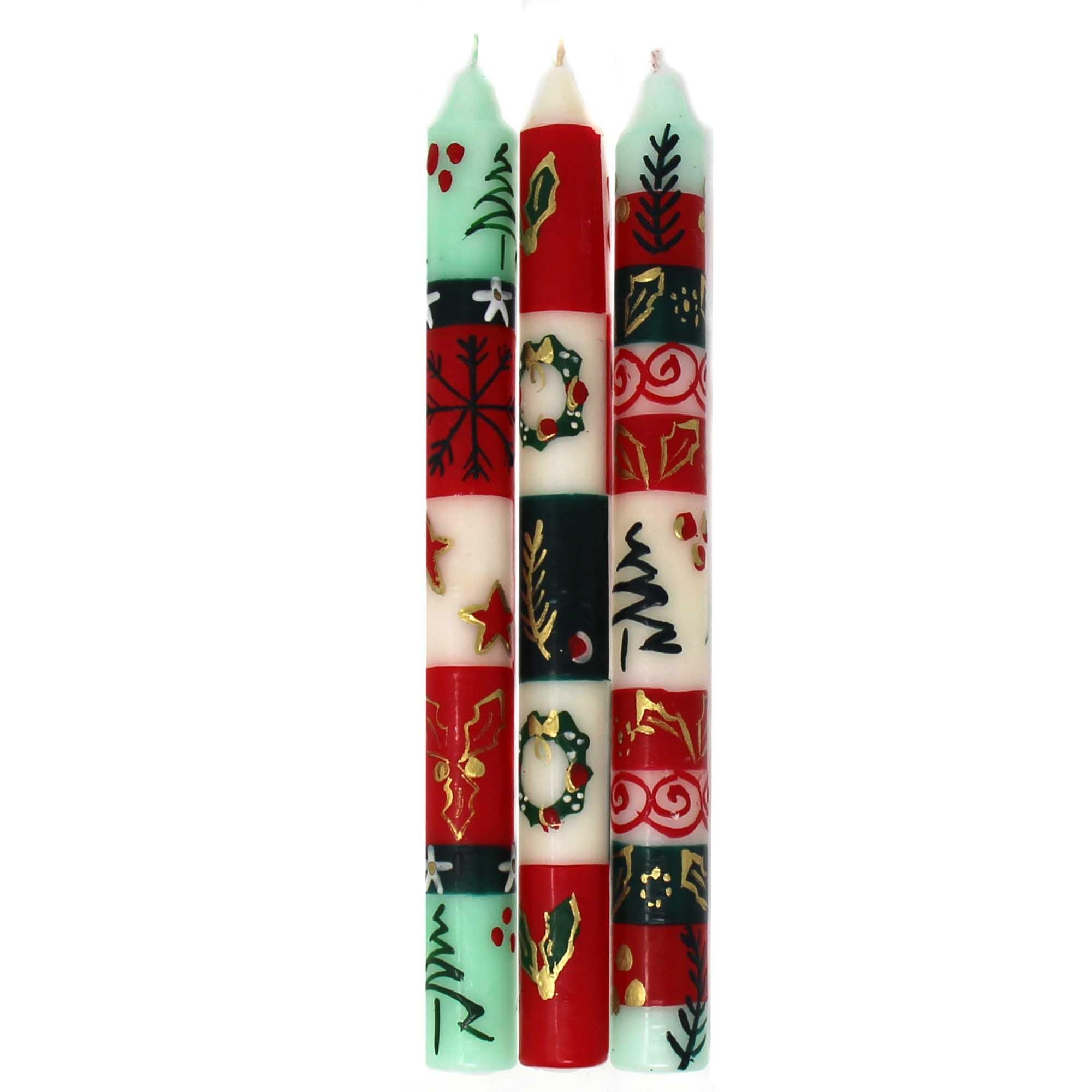 Set of Three Boxed Tall Hand-Painted Candles - Ukhisimui Design - Nobunto - Flyclothing LLC