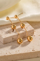 Ball Bead and Chain Stainless Steel Earrings - Trendsi