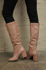 East Lion Corp Block Heel Knee High Boots - Flyclothing LLC