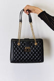 David Jones Quilted PU Leather Handbag - Flyclothing LLC