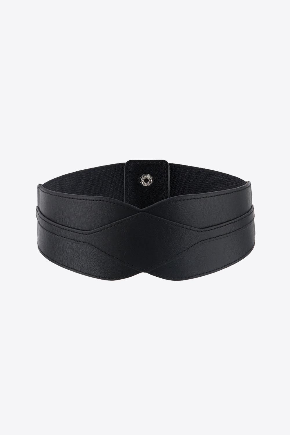 Elastic Wide PU Belt - Flyclothing LLC