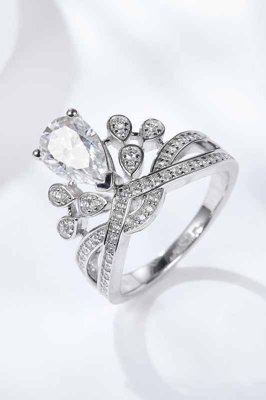 1.5 Carat Moissanite Crown-Shaped Ring - Trendsi