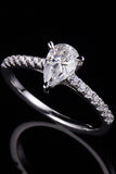 1 Carat Moissanite 925 Sterling Silver Side Stone Ring - Flyclothing LLC