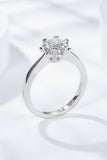 925 Sterling Silver Solitaire Moissanite Ring - Flyclothing LLC