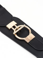 PU Elastic Wide Belt with Alloy Buckle - Flyclothing LLC