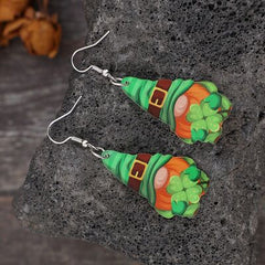 Wooden Alloy Dangle Earrings - Flyclothing LLC