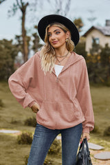 Cable-Knit Long Sleeve Hooded Jacket - Flyclothing LLC