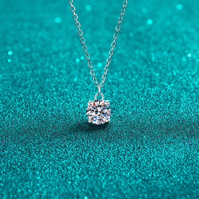 1 Carat Moissanite 925 Sterling Silver Necklace - Flyclothing LLC