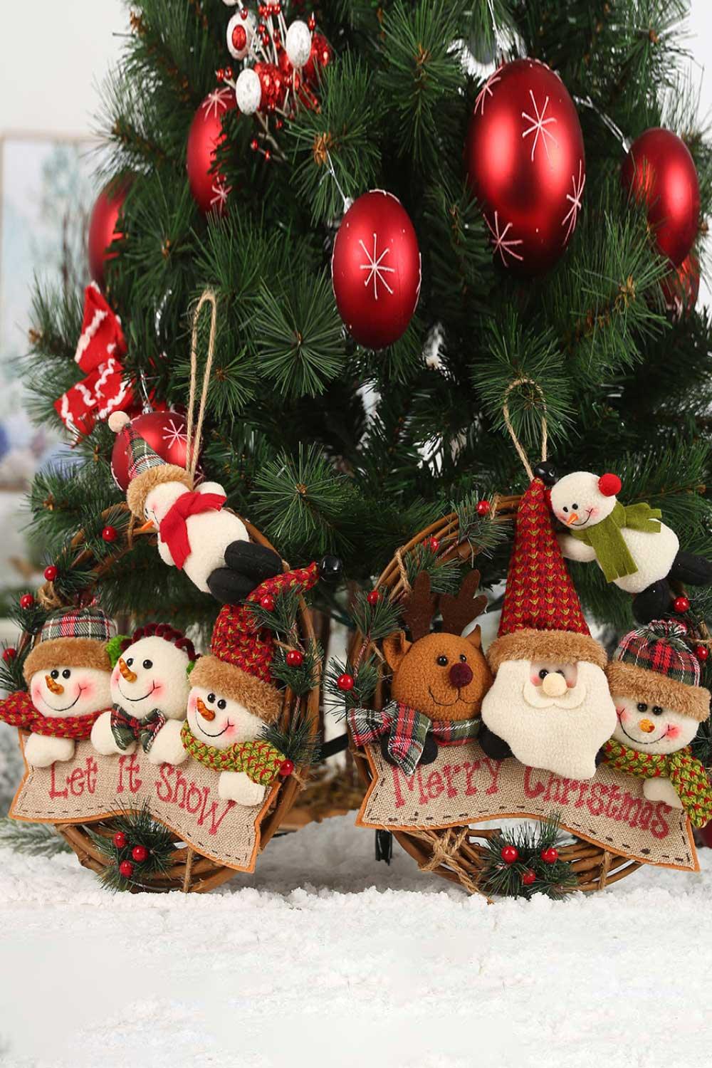 Christmas Rattan Wreath Gnome Ornaments - Flyclothing LLC