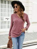 Ribbed Surplice Long Sleeve T-Shirt - Flyclothing LLC