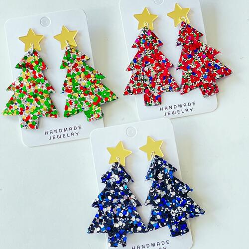 Christmas Tree Acrylic Dangle Earrings - Flyclothing LLC