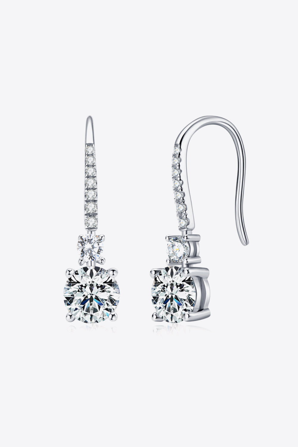 2 Carat Moissanite 925 Sterling Silver Drop Earrings - Flyclothing LLC