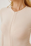 Zip Up Long Sleeve Bodysuit - Flyclothing LLC