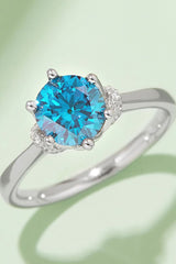 1 Carat Moissanite Contrast 925 Sterling Silver Ring - Flyclothing LLC