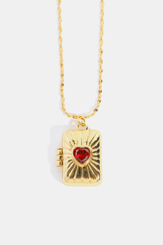 Heart Zircon Box Pendant Copper Necklace - Flyclothing LLC