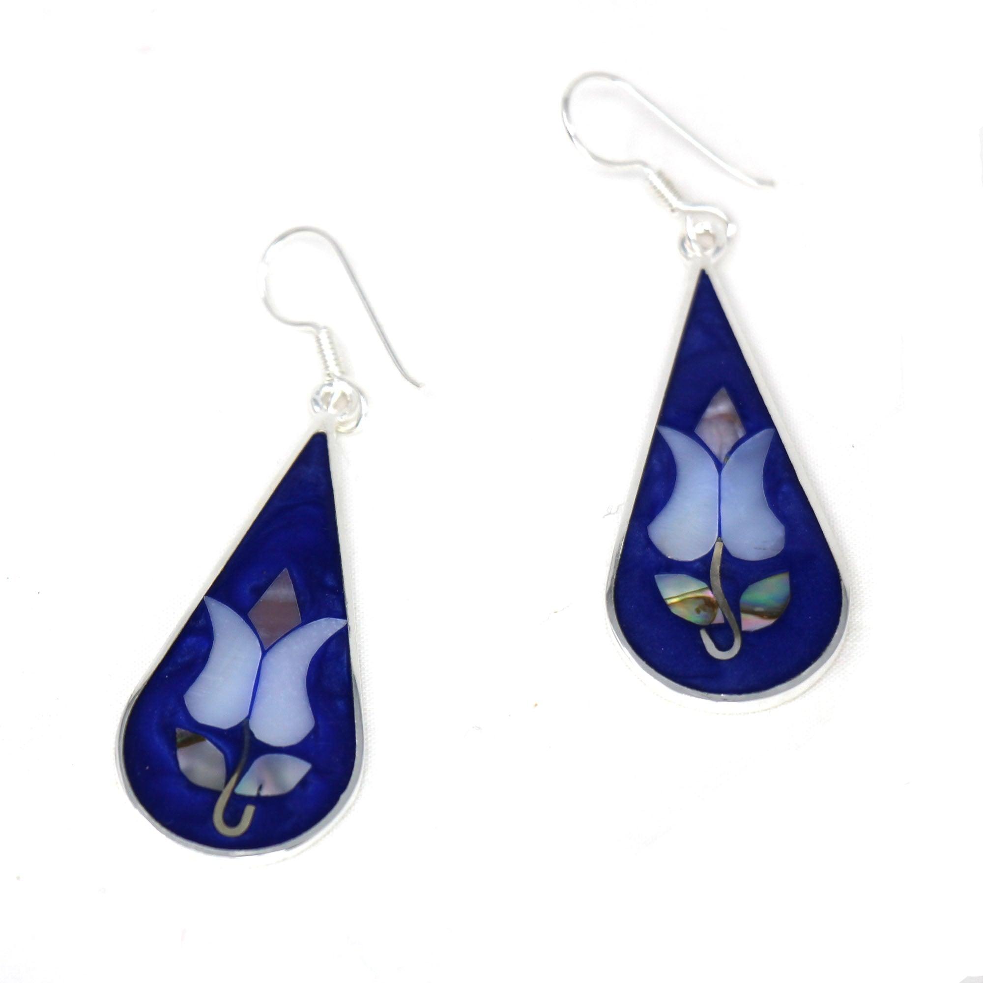 Tulip Abalone Teardrop Earrings - Flyclothing LLC