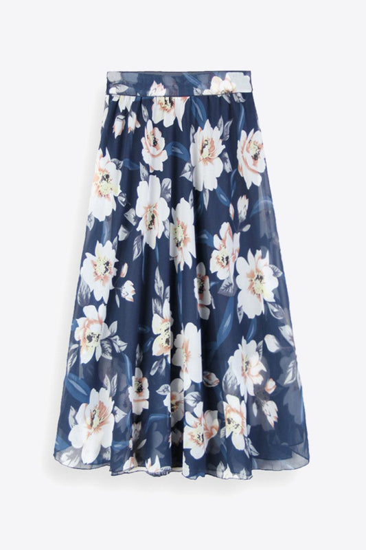 Full Size Floral Tie-Waist Skirt - Flyclothing LLC