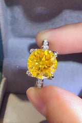 5 Carat Moissanite 925 Sterling Silver Ring in Banana Yellow - Flyclothing LLC