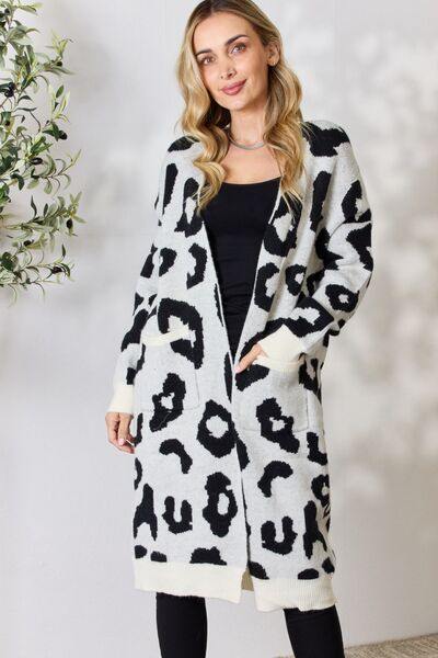 BiBi Leopard Open Front Cardigan - Flyclothing LLC