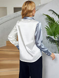 Two-Tone Long Sleeve Collared Shirt - Flyclothing LLC