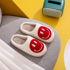 Melody Smiley Face Cozy Slippers - Flyclothing LLC